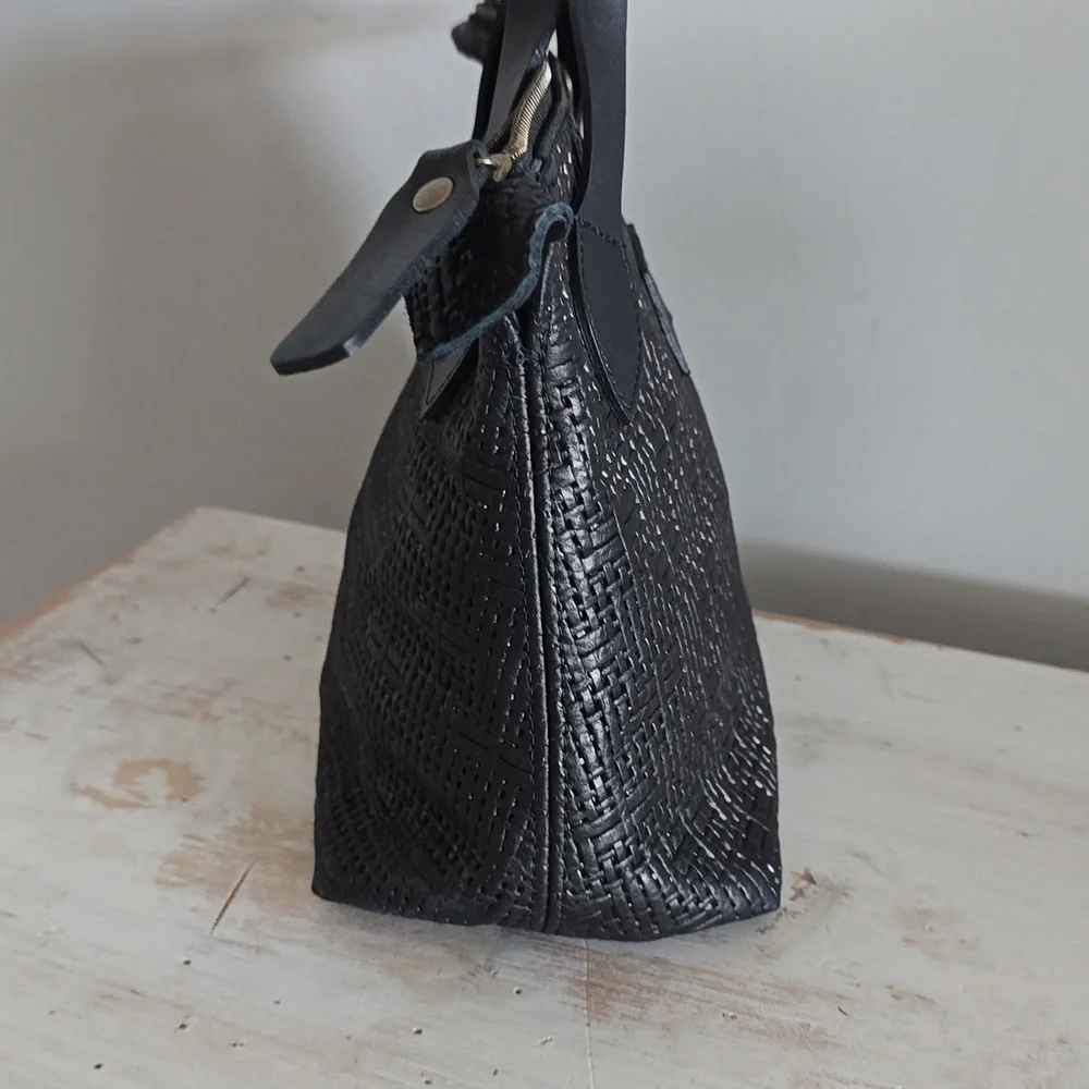 Parker Thach Small Charlie In Leather Black Basketweave - Picture 9 of 15